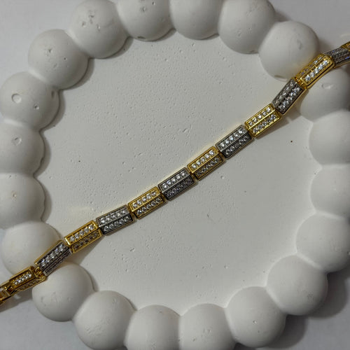 Gold Silver Taşlı Bileklik|Xuping