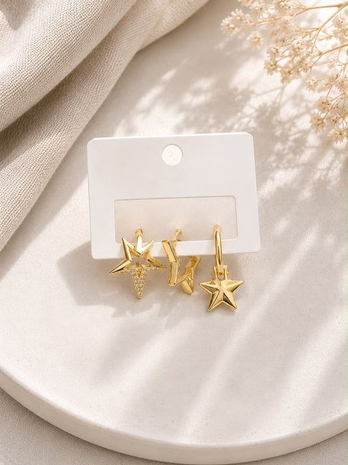 Yıldız Rüyası Küpe Seti Gold