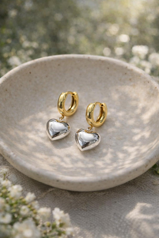 Gold & Silver Kalp Küpe