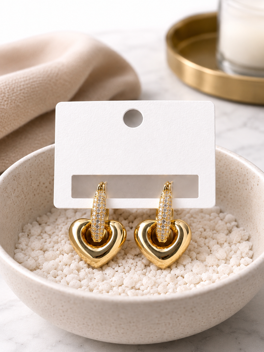 Gold Kalp Çelik Küpe